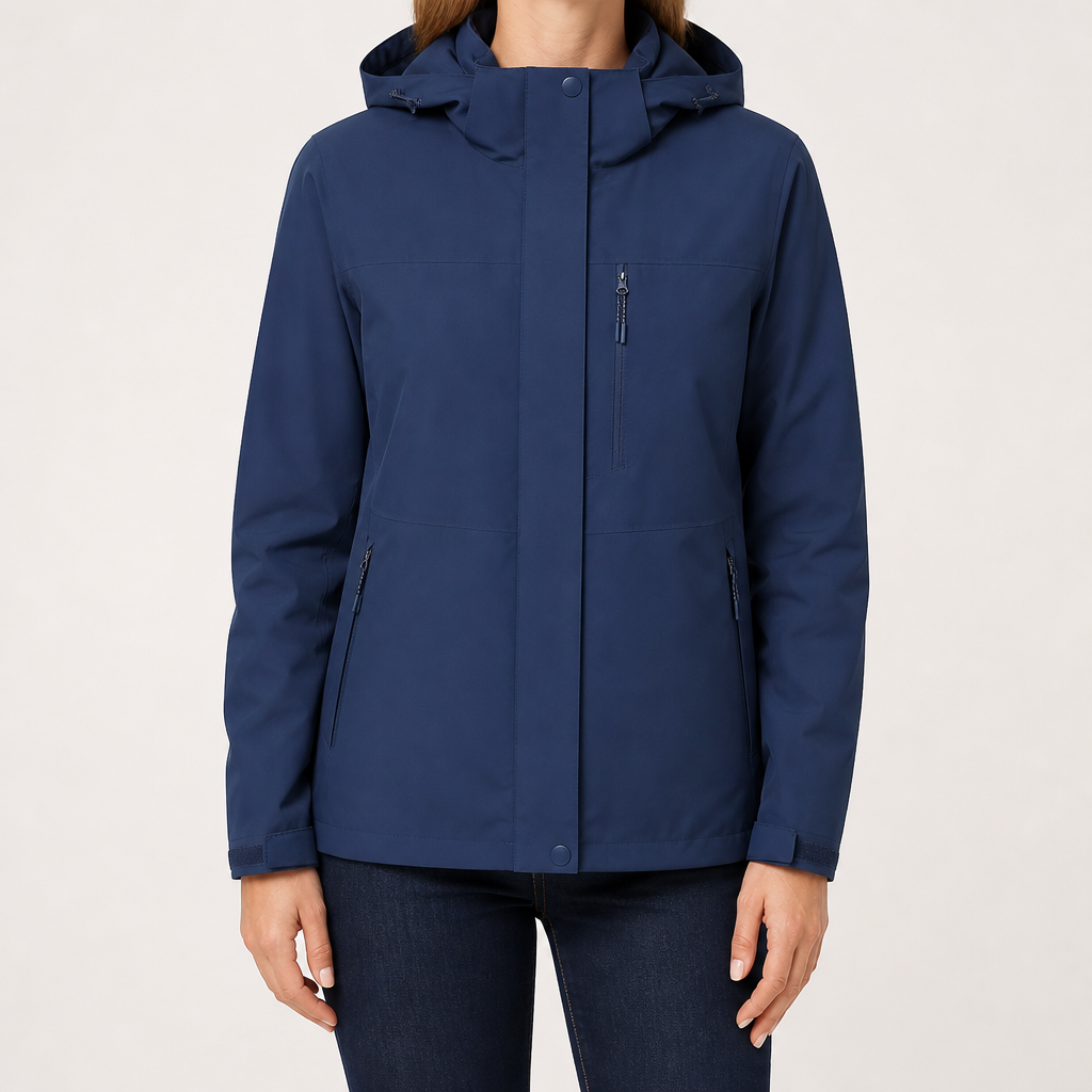 Sabina | Womens Waterproof Hooded 3-in-1 Jacket, Navy Blue