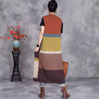 Sabine | Womens Colour Block Knit Longline Sleeveless Cardigan Vest - 4