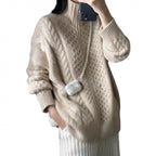 Sadie | Womens Turtleneck Cardigan Sweater Knit Zip Up Jacket