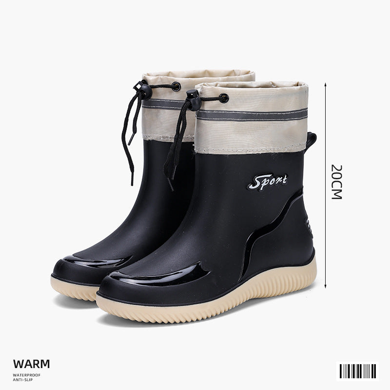 Sarah | Womens Waterproof Non Slip Mid Calf Wellington Rain Boots