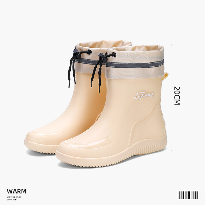 Sarah | Womens Waterproof Non Slip Mid Calf Wellington Rain Boots