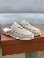 Sasha | Womens Closed Toe Leather Slip On Mules - 10