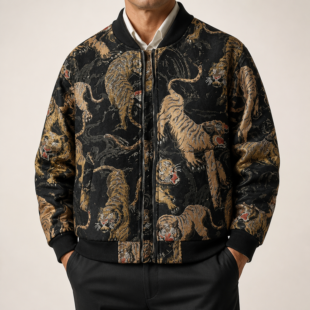 Scott | Mens Varsity Jacket Embroidered Bomber Casual Baseball Letterman Coat, Black