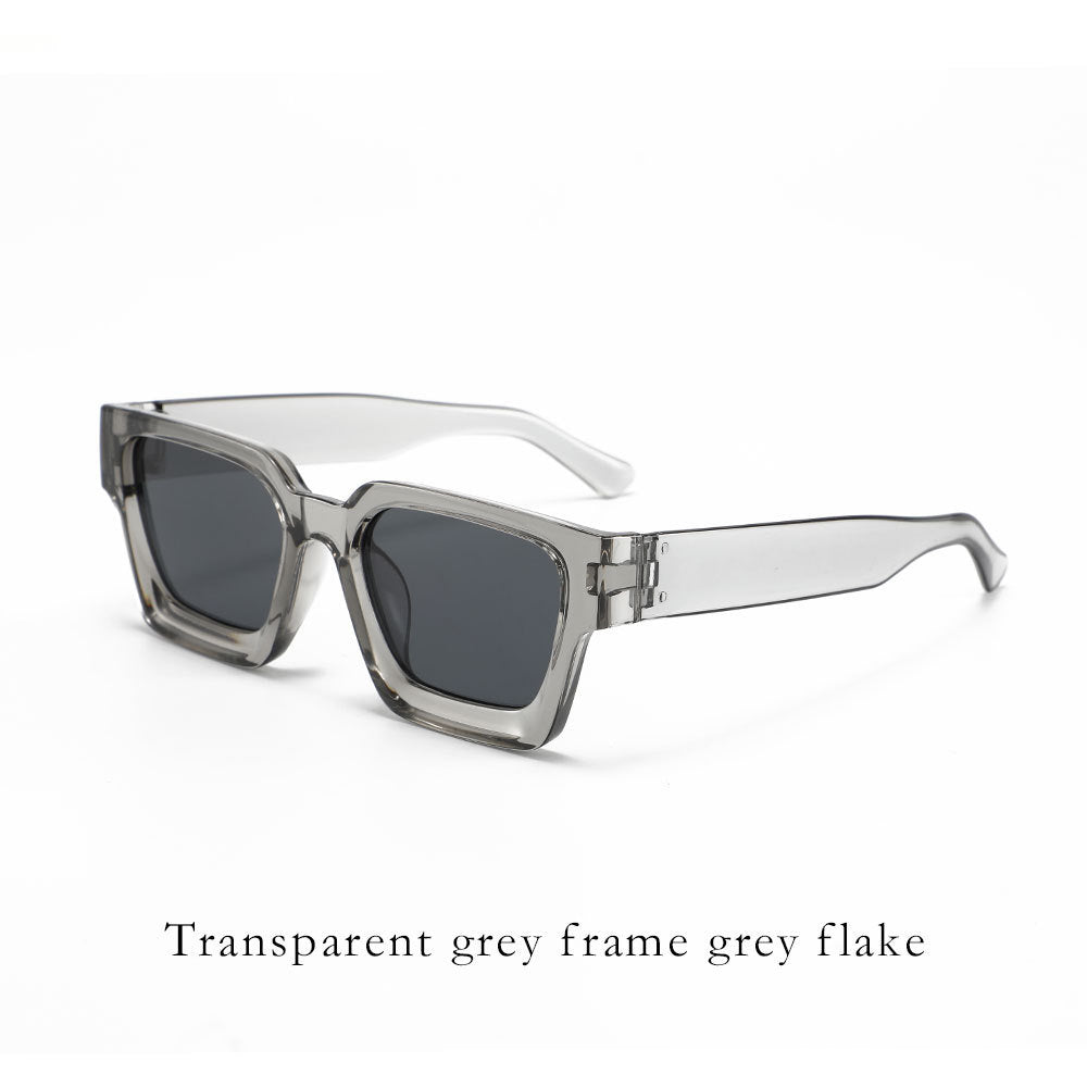Selene | Womens Square UV Protection Sunglasses - Clear Grey / Grey Lens