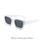 Selene | Womens Square UV Protection Sunglasses - White / Grey Lens