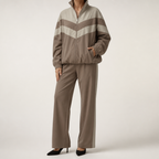 Seraphina | Womens Tracksuit Two Piece Cardigan Set Loungewear, Brown