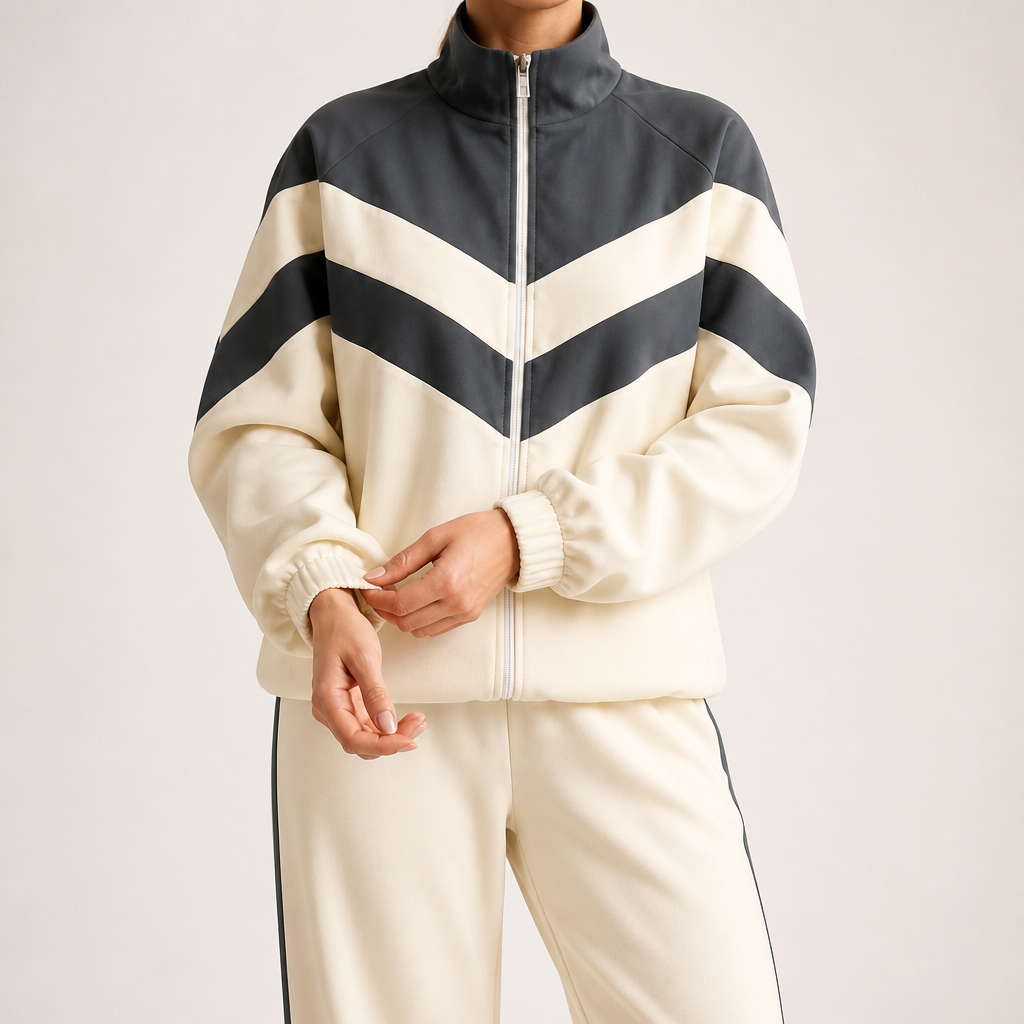 Seraphina | Womens Tracksuit Two Piece Cardigan Set Loungewear, Ivory