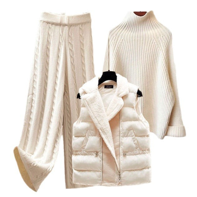 Seraphine | Womens Knit Vest Jumper and Wide Leg Trousers Set - 2