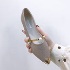 Shana | Womens Pointed Toe Pearl Slip-On Loafers Flats