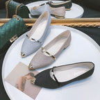 Shana | Womens Pointed Toe Pearl Slip-On Loafers Flats