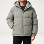 Shane | Mens Winter Coat Padded Warm Thick Stand Collar Jacket, Grey