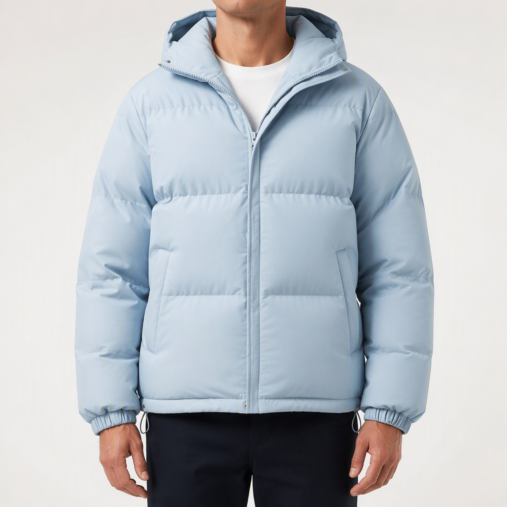 Shane | Mens Winter Coat Padded Warm Thick Stand Collar Jacket, Blue
