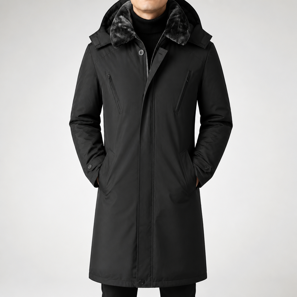 Sheldon | Mens Waterproof Windproof Hooded Outdoor Ski Jacket Snow Coat, Black