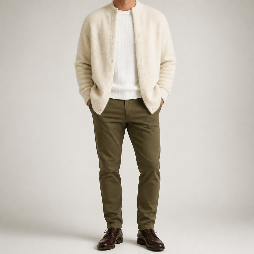 Shepherd | Mens Knit Soft Loose Casual Knitted Pullover Sweater, Creamy