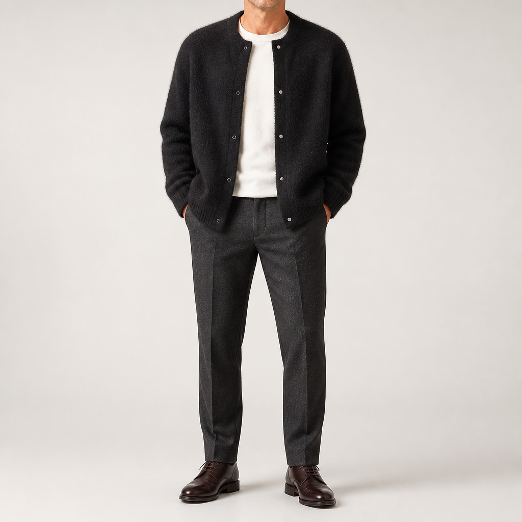 Shepherd | Mens Knit Soft Loose Casual Knitted Pullover Sweater, Black 2