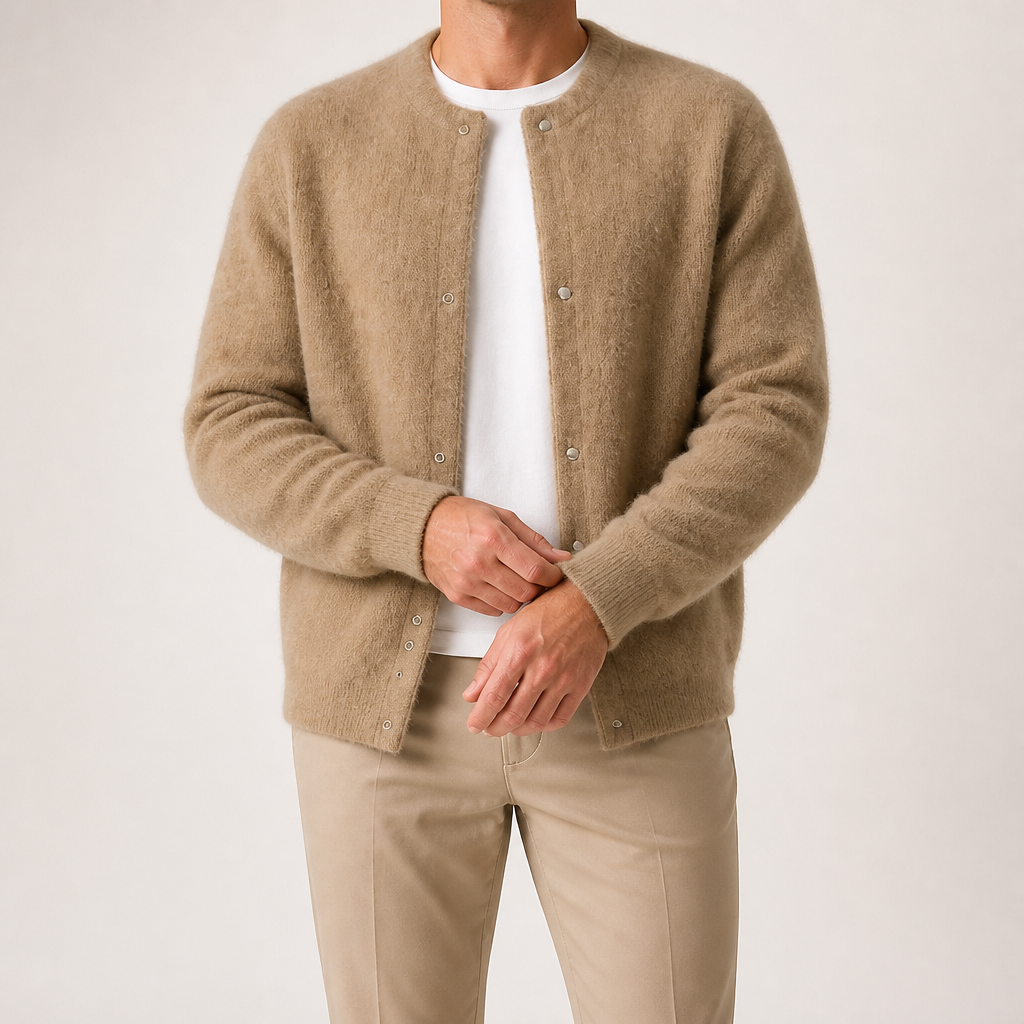 Shepherd | Mens Knit Soft Loose Casual Knitted Pullover Sweater, Khaki