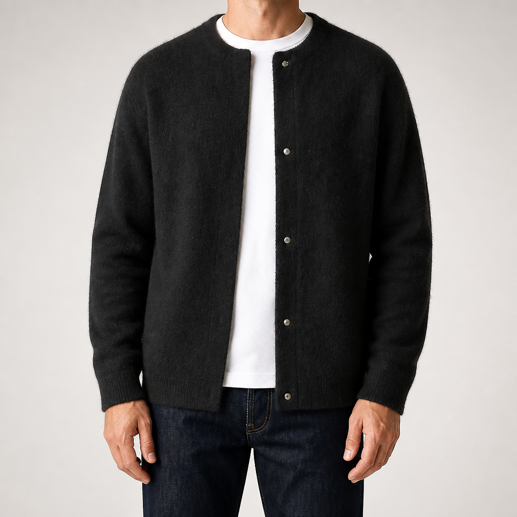 Shepherd | Mens Knit Soft Loose Casual Knitted Pullover Sweater, Black