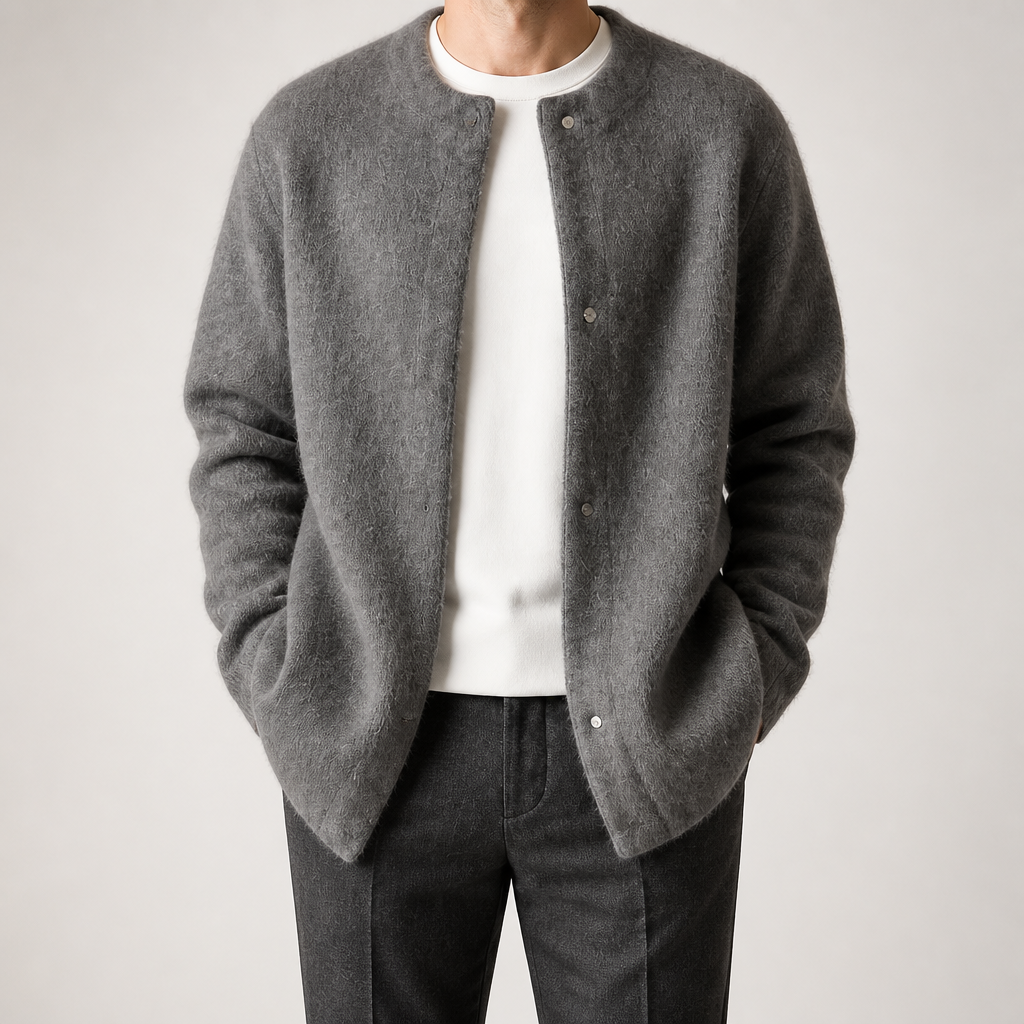 Shepherd | Mens Knit Soft Loose Casual Knitted Pullover Sweater, Dark Grey