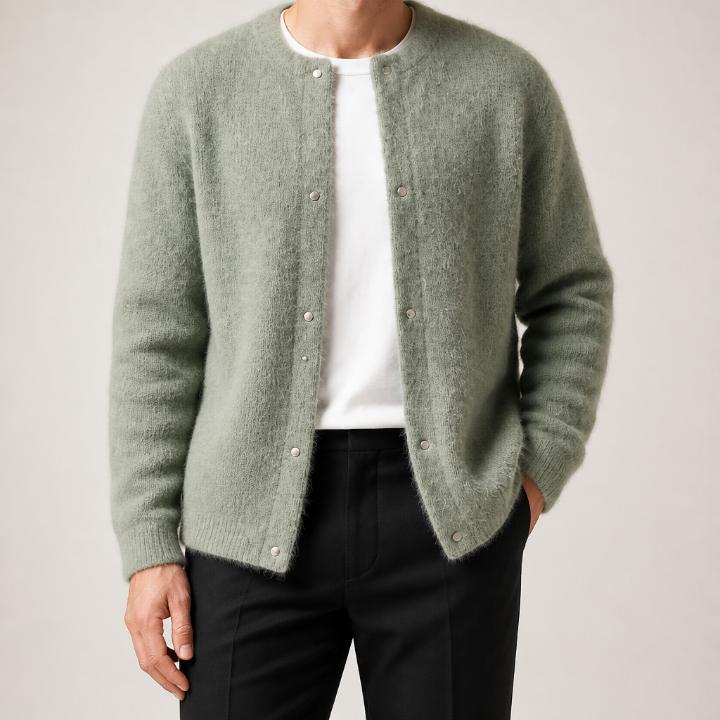 Shepherd | Mens Knit Soft Loose Casual Knitted Pullover Sweater, Light Green