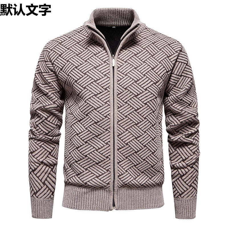 Silas | Mens Stand Collar Zip Knit Cardigan - 1