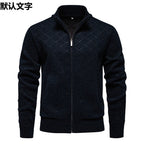 Silas | Mens Stand Collar Zip Knit Cardigan - 3