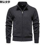Silas | Mens Stand Collar Zip Knit Cardigan - 4