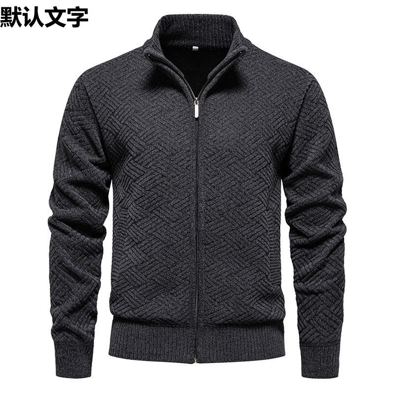 Silas | Mens Stand Collar Zip Knit Cardigan - 4