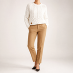 Sloan | Womens Wool Knit Diamond Plaid Warm Winter Sweater, White