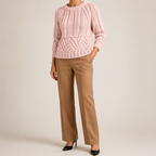 Sloan | Womens Wool Knit Diamond Plaid Warm Winter Sweater, Pink