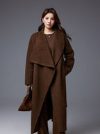 Sonia | Womens Long Wool Blend Coat Stand Collar Warm Winter Overcoat Outerwear