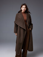 Sonia | Womens Long Wool Blend Coat Stand Collar Warm Winter Overcoat Outerwear