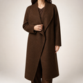 Sonia | Womens Long Wool Blend Coat Stand Collar Warm Winter Overcoat Outerwear, Mocha