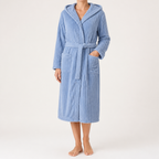 Stephanie | Womens Hooded Fleece Loungewear Sleepwear Bathrobe Robe, Design 1