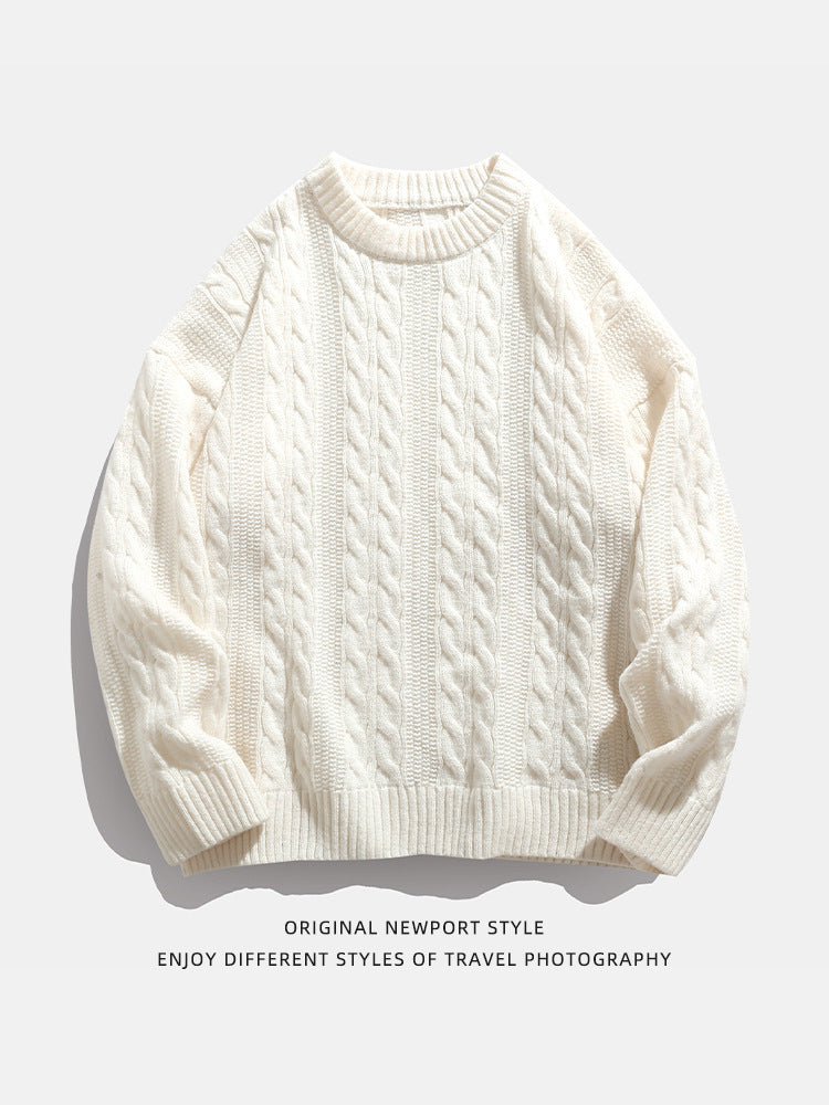 Sterling | Mens Cable Knitted Jumper Round Neck Loose - 5