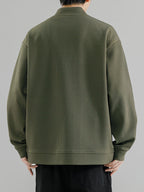 Sterling | Mens Zip Up Solid Colour Casual Cardigan - 5