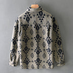 Steven | Mens Shirt Jacket Retro Jacquard Wool Blend Casual Overshirt