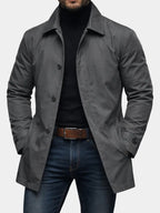 Stuart | Mens Waterproof Windbreaker Lightweight Rain Harrington Jacket, Grey