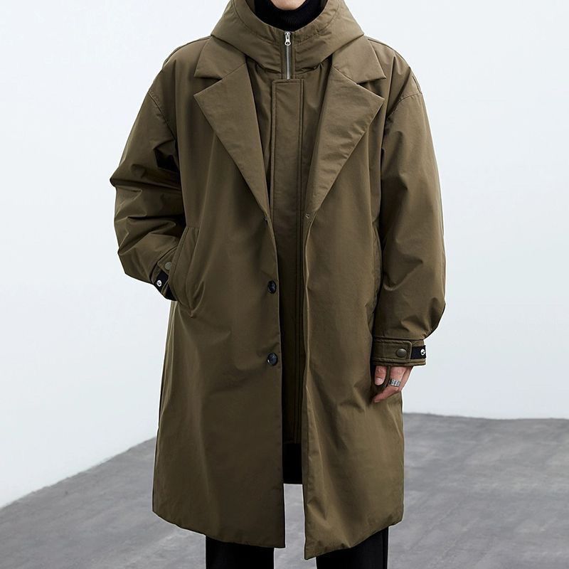 Sullivan | Mens Mid Length Hooded Padded Coat - Army Green