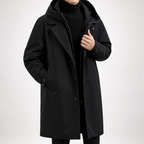Sullivan | Mens Padded Coat Hooded Mid Length Winter Quilted Coat, Black 2