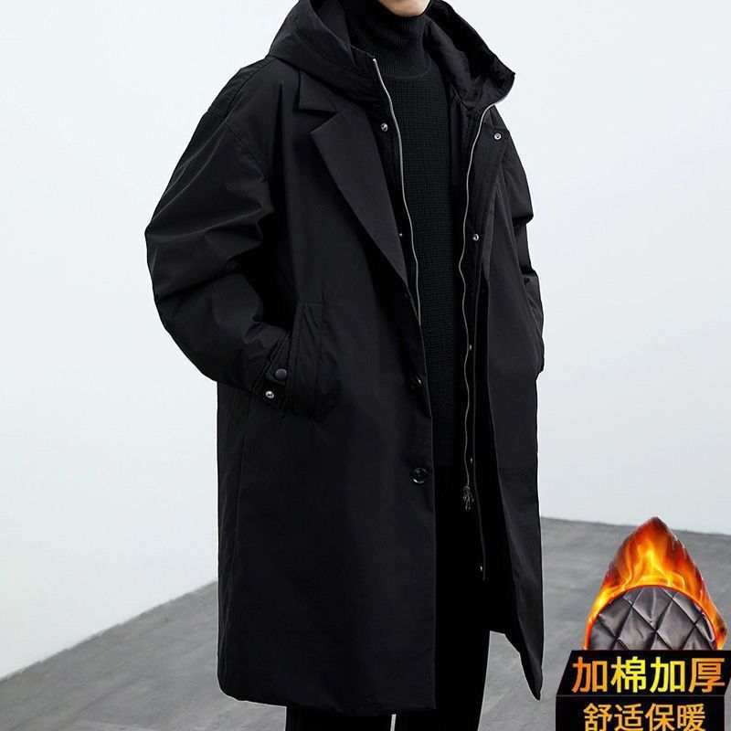 Sullivan | Mens Mid Length Hooded Padded Coat - Classic Black 2