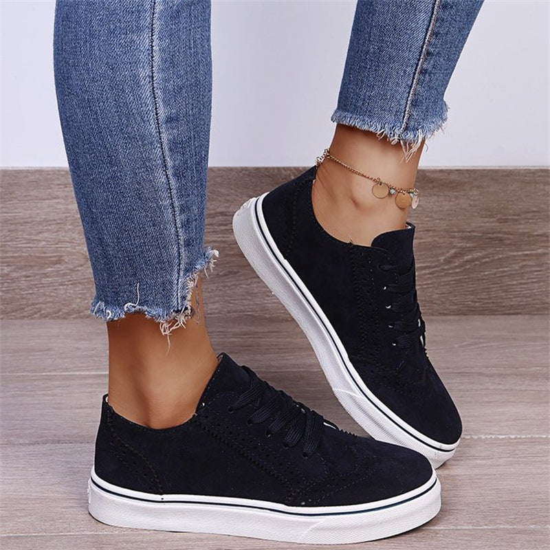 Susan | Womens Comfortable Flats Casual Lace Up Round Toe Flat Shoes