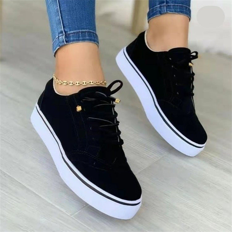 Susan | Womens Comfortable Flats Casual Lace Up Round Toe Flat Shoes