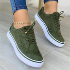 Susan | Womens Comfortable Flats Casual Lace Up Round Toe Flat Shoes