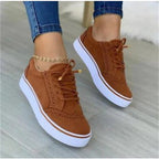 Susan | Womens Comfortable Flats Casual Lace Up Round Toe Flat Shoes