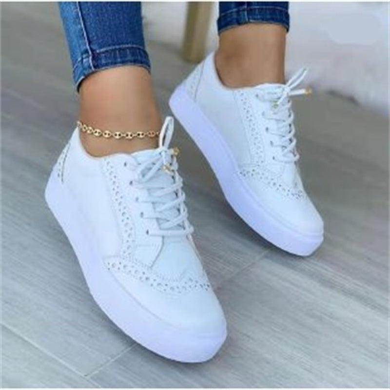 Susan | Womens Comfortable Flats Casual Lace Up Round Toe Flat Shoes