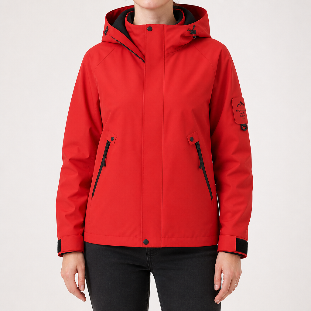 Susannah | Womens Water Resistant Hooded 3-in-1 Jacket, Vermilion Red