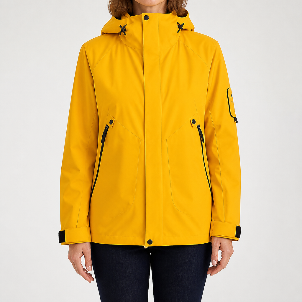 Susannah | Womens Water Resistant Hooded 3-in-1 Jacket, Gold Yellow