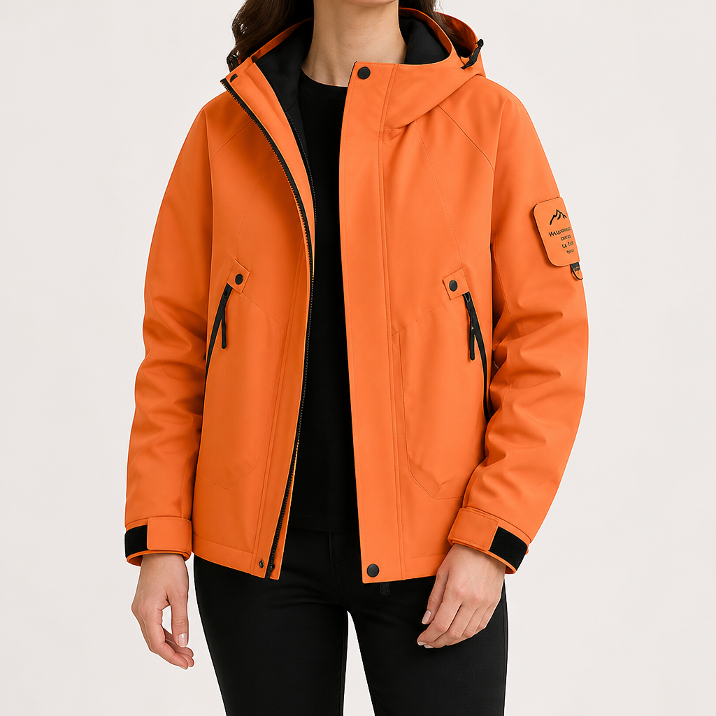 Susannah | Womens Water Resistant Hooded 3-in-1 Jacket, Orange