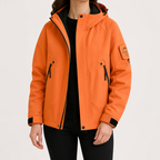 Susannah | Womens Water Resistant Hooded 3-in-1 Jacket, Orange