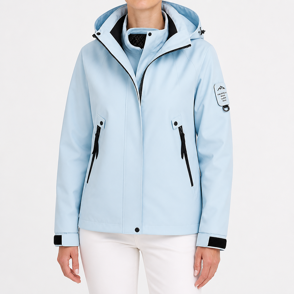 Susannah | Womens Water Resistant Hooded 3-in-1 Jacket, Baby Blue